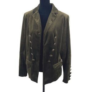 JOH Vintage Double Breasted Velveteen‎ Blazer Jacket Green Size Small